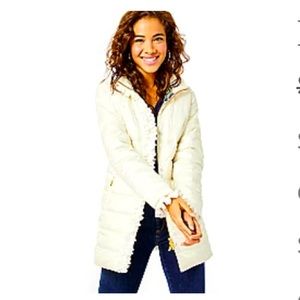 Lilly Pulitzer Down Jacket, ruffled cuffs and front, new with tags, beautiful